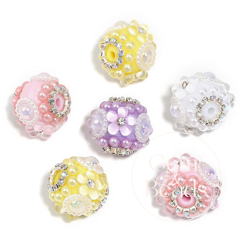 Mermaid Blossom Sparkle Rhinestone Beads (10 counts)