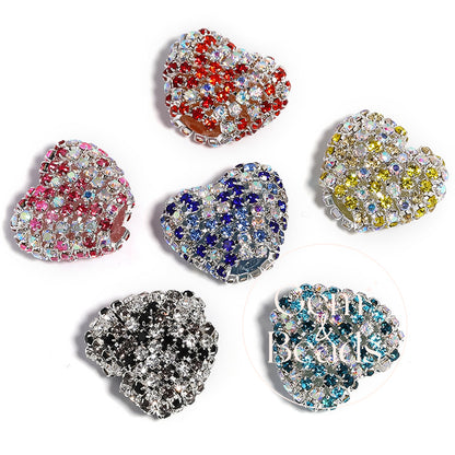 Diamond Hearts Rhinestone Beads (5 counts)