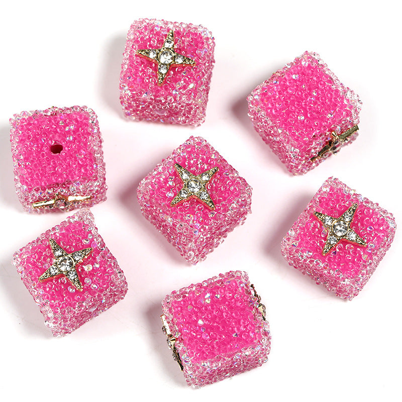 Sweetheart Sugar Rhinestone Cube Beads (5 counts)