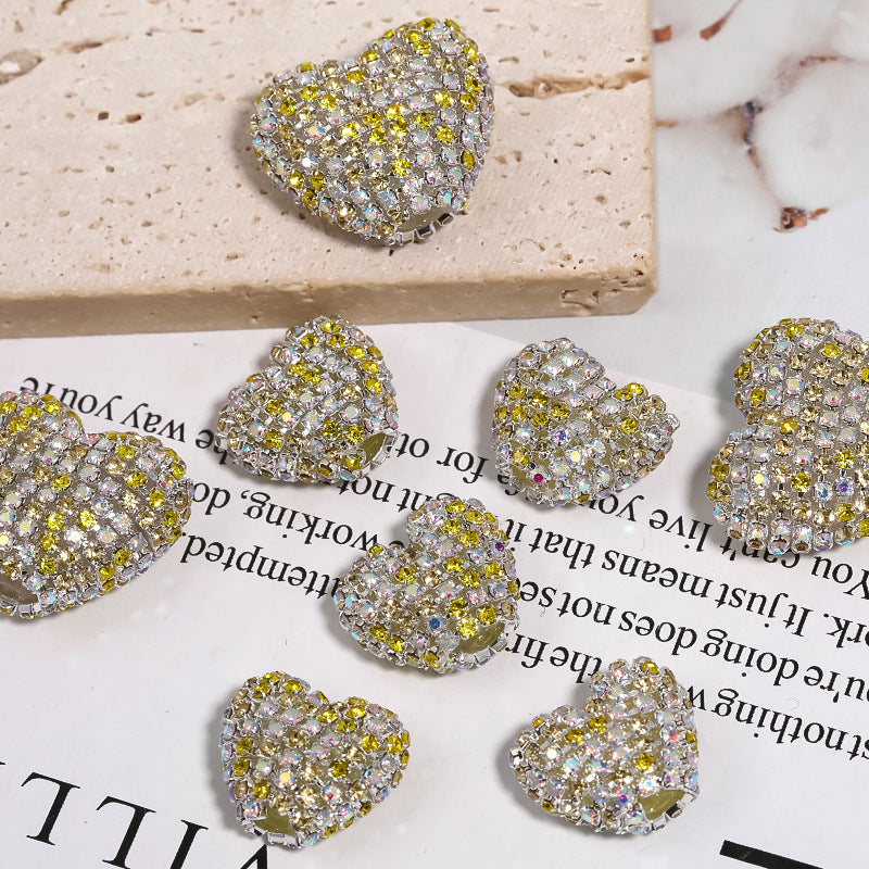 Diamond Hearts Rhinestone Beads (5 counts)