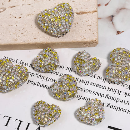 Diamond Hearts Rhinestone Beads (5 counts)