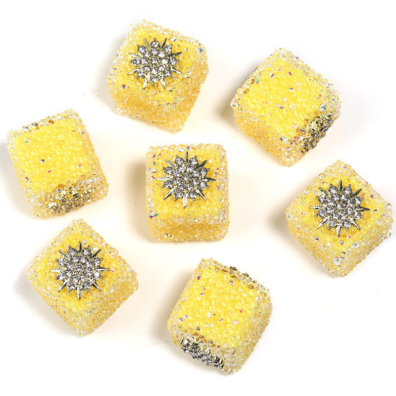 Sweetheart Sugar Rhinestone Cube Beads (5 counts)