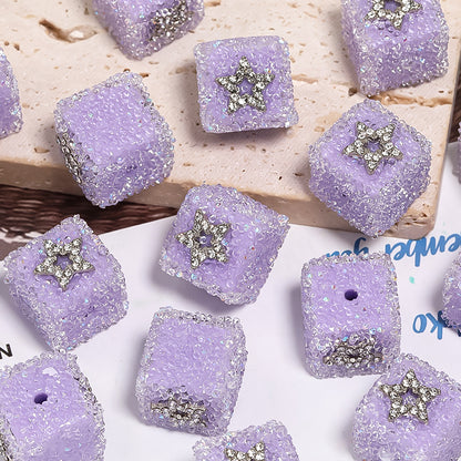 Starlit Sugar Rhinestone Cube Beads (5 counts)