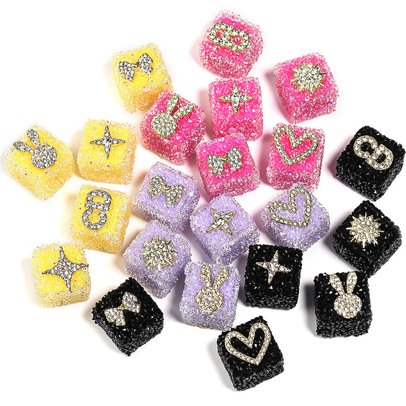 Sweetheart Sugar Rhinestone Cube Beads (5 counts)