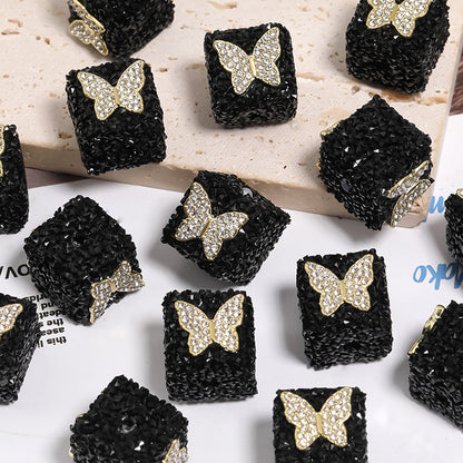 Starlit Sugar Rhinestone Cube Beads (5 counts)