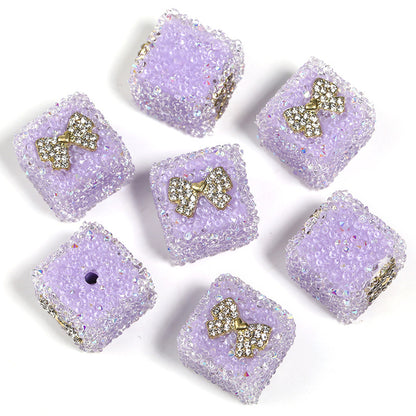Sweetheart Sugar Rhinestone Cube Beads (5 counts)