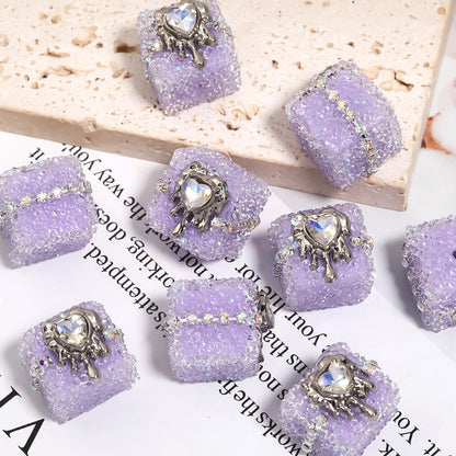 Punk Sugar Chains Rhinestone Cube Beads (5 counts)