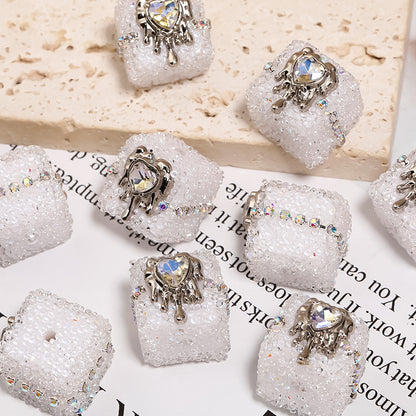 Punk Sugar Chains Rhinestone Cube Beads (5 counts)