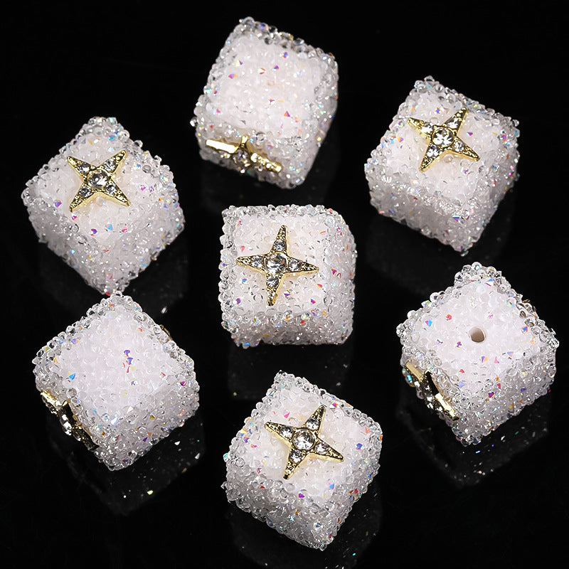 Sweetheart Sugar Rhinestone Cube Beads (5 counts)