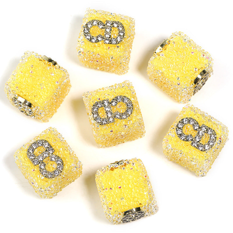Sweetheart Sugar Rhinestone Cube Beads (5 counts)
