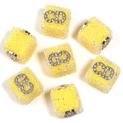 Sweetheart Sugar Rhinestone Cube Beads (5 counts)
