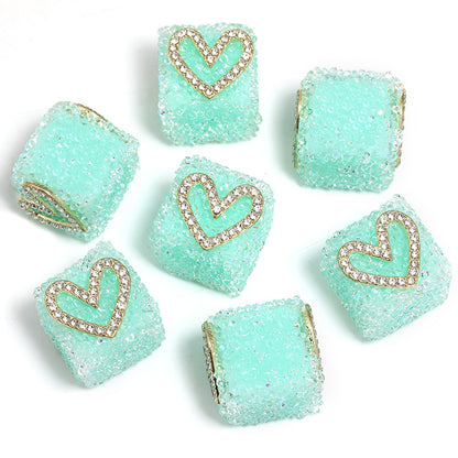 Starlit Sugar Rhinestone Cube Beads (5 counts)