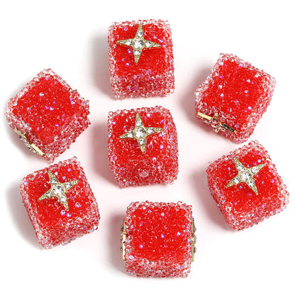 Starlit Sugar Rhinestone Cube Beads (5 counts)