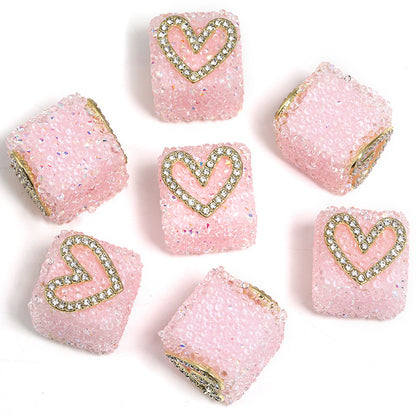 Starlit Sugar Rhinestone Cube Beads (5 counts)