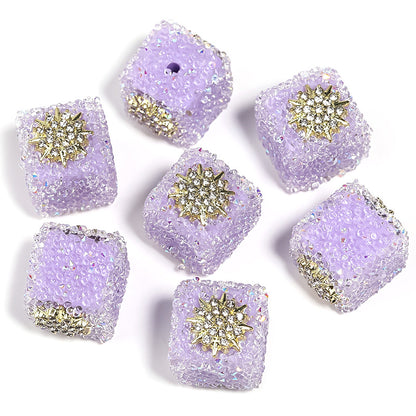 Sweetheart Sugar Rhinestone Cube Beads (5 counts)