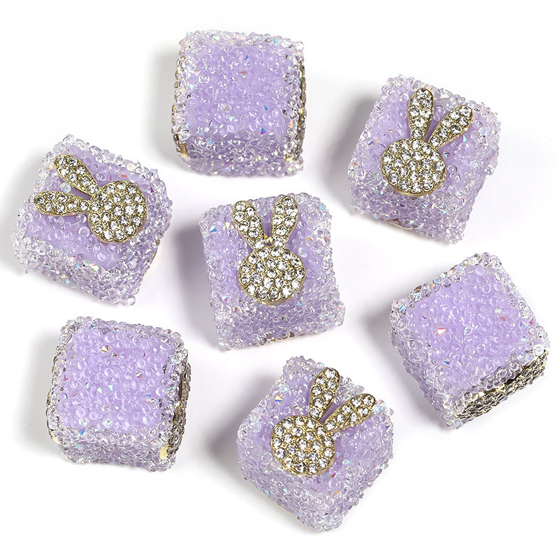 Sweetheart Sugar Rhinestone Cube Beads (5 counts)