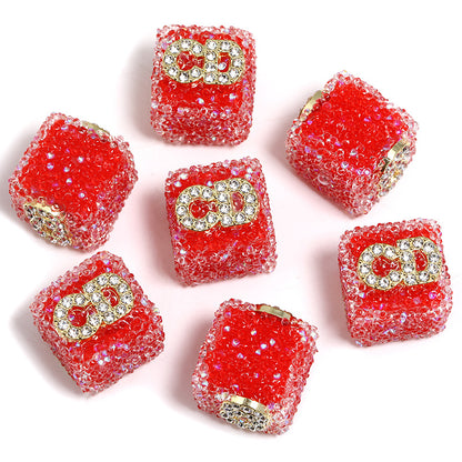 Starlit Sugar Rhinestone Cube Beads (5 counts)
