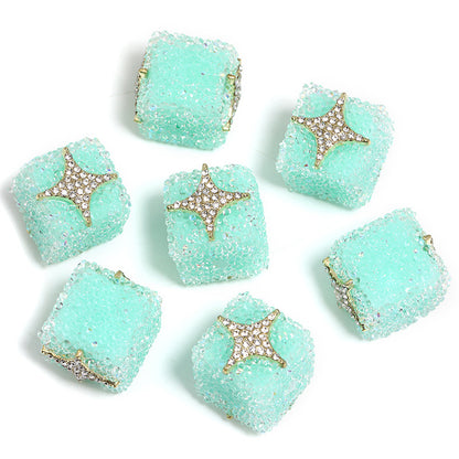 Starlit Sugar Rhinestone Cube Beads (5 counts)