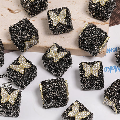 Starlit Sugar Rhinestone Cube Beads (5 counts)