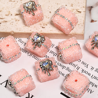 Punk Sugar Chains Rhinestone Cube Beads (5 counts)