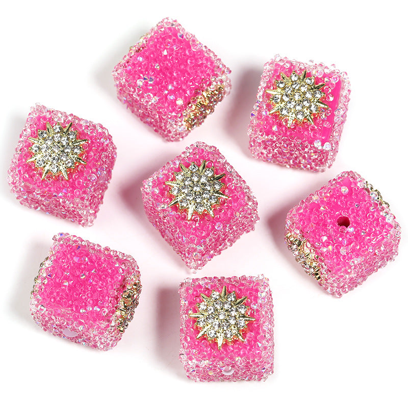 Sweetheart Sugar Rhinestone Cube Beads (5 counts)
