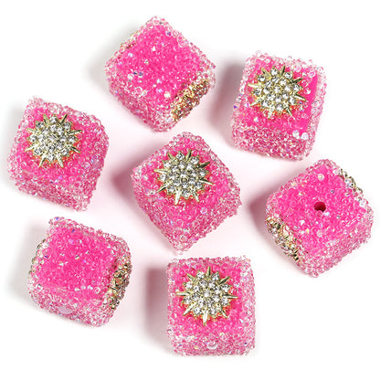 Sweetheart Sugar Rhinestone Cube Beads (5 counts)