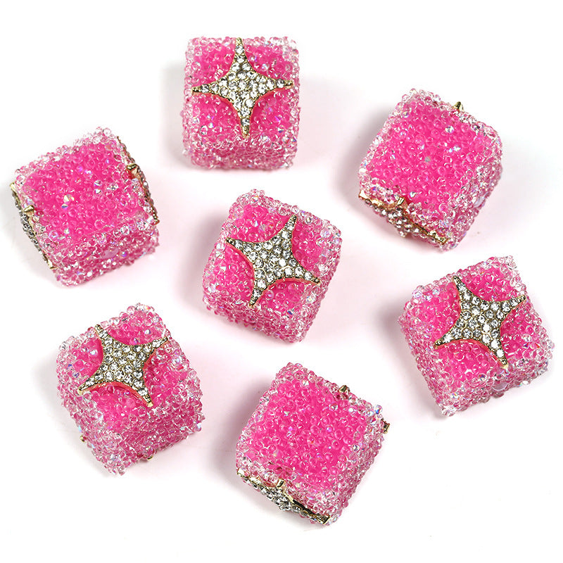 Sweetheart Sugar Rhinestone Cube Beads (5 counts)