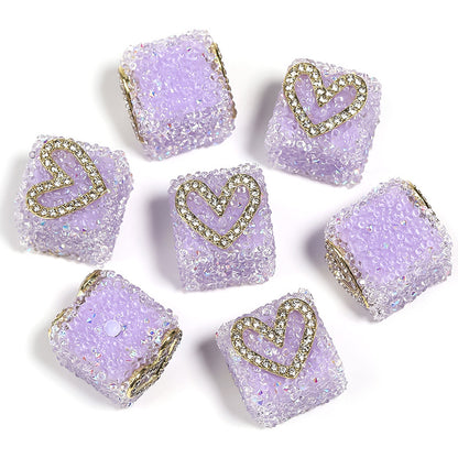 Sweetheart Sugar Rhinestone Cube Beads (5 counts)