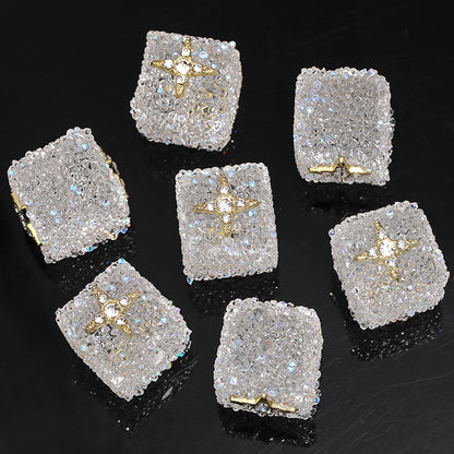 Starlit Sugar Rhinestone Cube Beads (5 counts)
