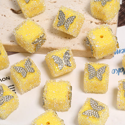 Starlit Sugar Rhinestone Cube Beads (5 counts)