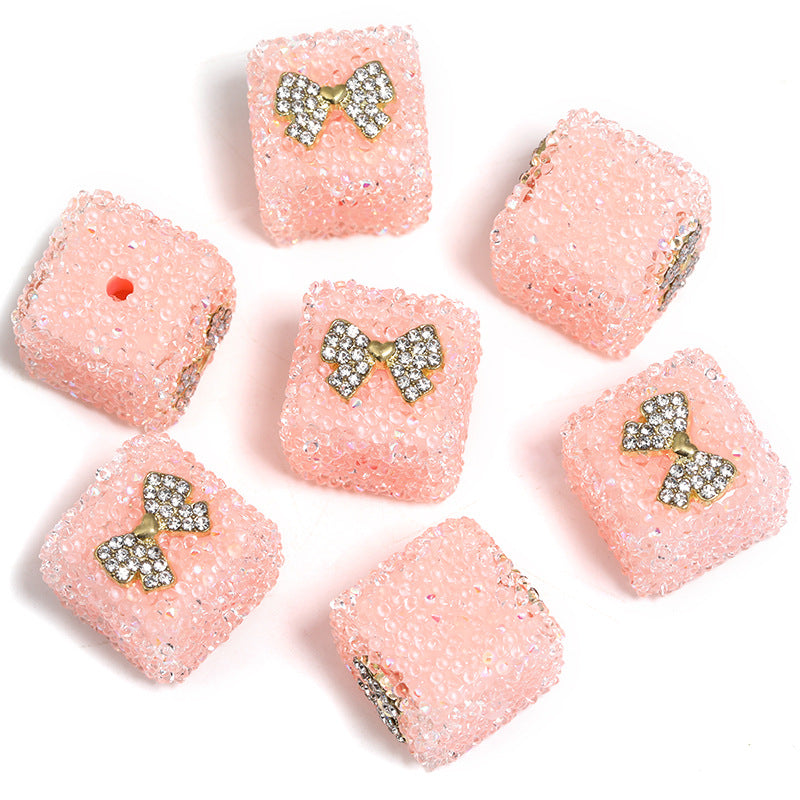 Starlit Sugar Rhinestone Cube Beads (5 counts)