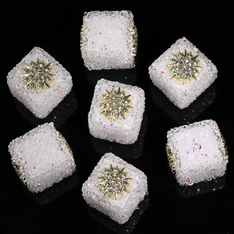 Sweetheart Sugar Rhinestone Cube Beads (5 counts)