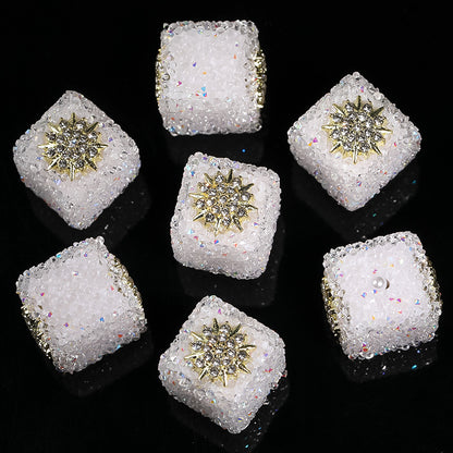 Sweetheart Sugar Rhinestone Cube Beads (5 counts)
