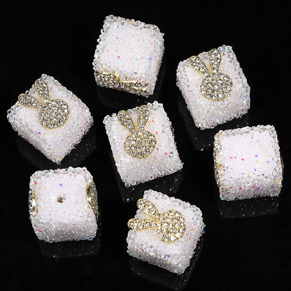 Sweetheart Sugar Rhinestone Cube Beads (5 counts)