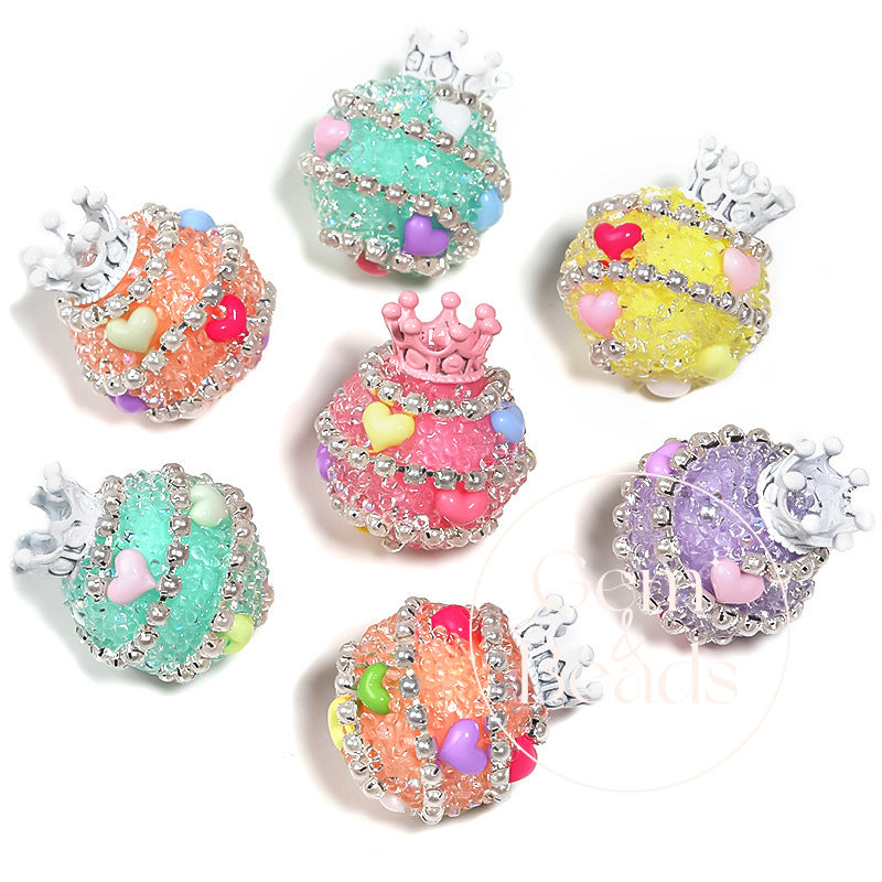 Crown Sugar Sparkles Rhinestone Beads (5pcs)