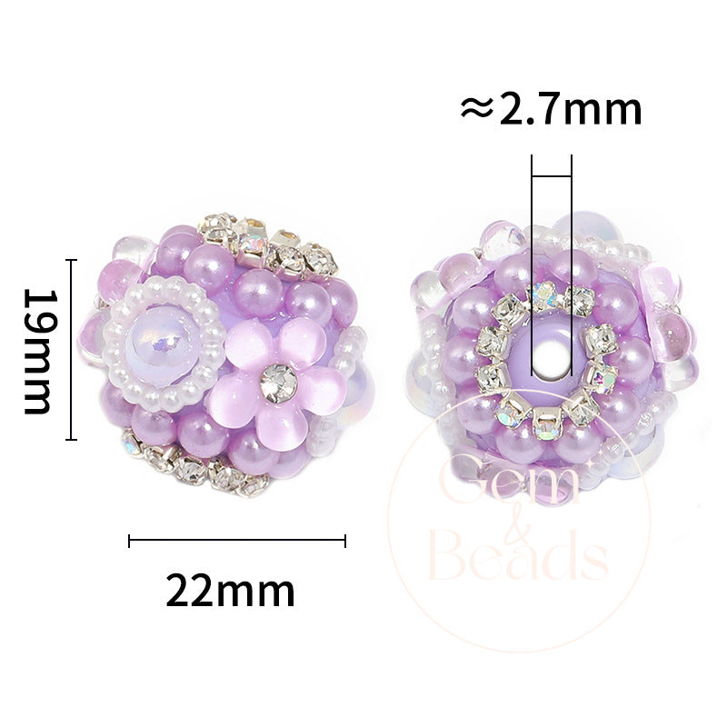 Mermaid Blossom Sparkle Rhinestone Beads (10 counts)