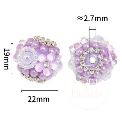 Mermaid Blossom Sparkle Rhinestone Beads (10 counts)