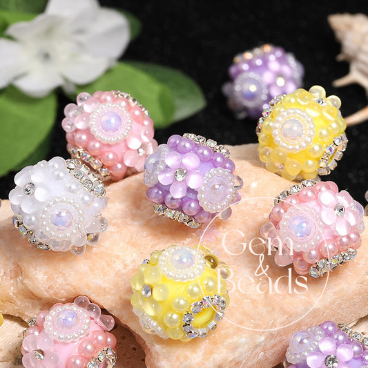 Mermaid Blossom Sparkle Rhinestone Beads (10 counts)