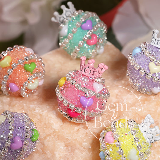 Crown Sugar Sparkles Rhinestone Beads (5pcs)